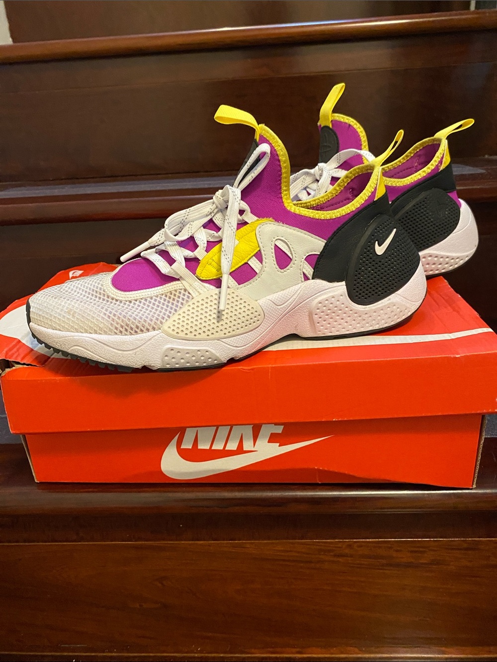 Nike Men’s Huarache E.D.G.E. Sneakers in Purple, Yellow & Black